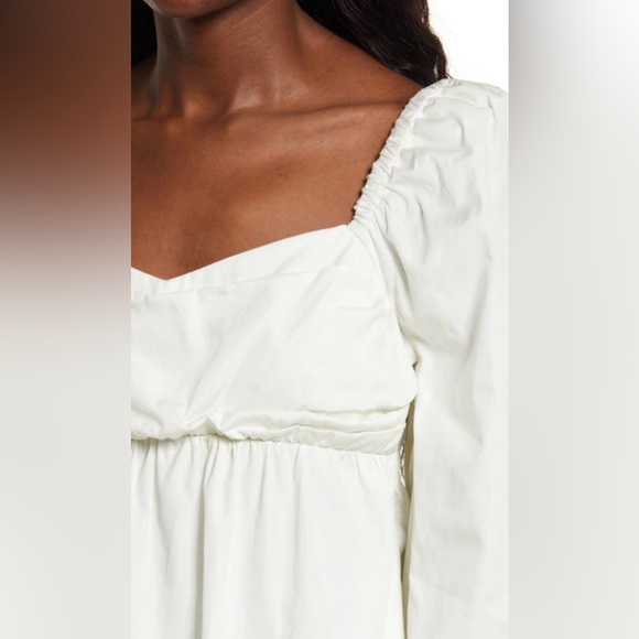 Open Edit Ivory Cotton Poplin Babydoll Top Size Small NWT - Picture 4 of 16